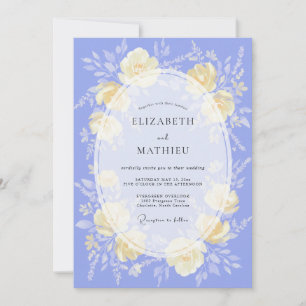 Invitation Mariage au Ranunculus Crème et Eucalyptus Bleu Per