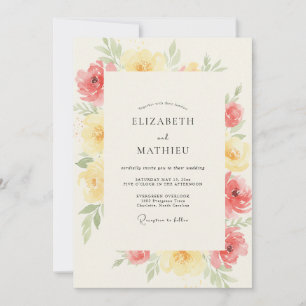 Invitation Mariage au Ranunculus et à l'Eucalyptus Beurre de