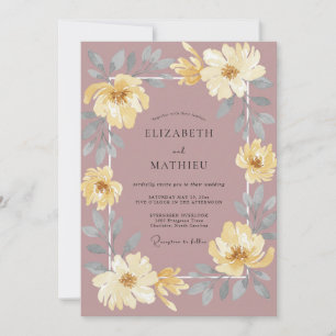 Invitation Mariage au Ranunculus et Eucalyptus Mauve Doux Pou