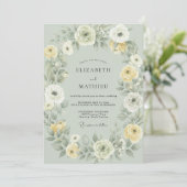 Invitation Mariage au Ranunculus Eucalyptus Beurre de Céladon (Debout devant)