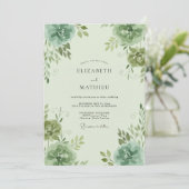 Invitation Mariage au Ranunculus Eucalyptus Celadon (Debout devant)