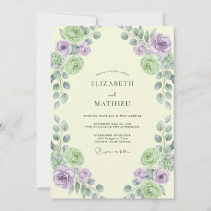Invitation Mariage au Ranunculus Eucalyptus Crème Antique Lil