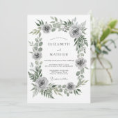 Invitation Mariage au Ranunculus Eucalyptus Gris Atténué (Debout devant)