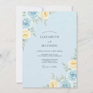 Invitation Mariage au Ranunculus Eucalyptus Jaune Glacé