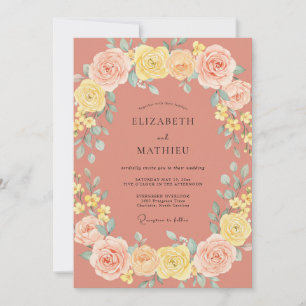 Invitation Mariage au Ranunculus Eucalyptus Jaune Terracotta
