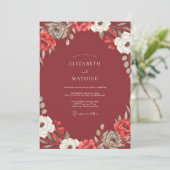 Invitation Mariage au Ranunculus Eucalyptus Marsala (Debout devant)