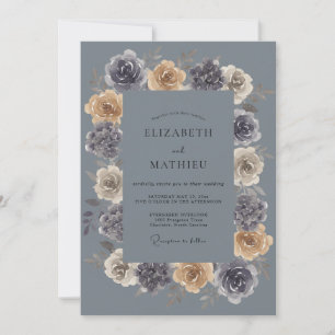 Invitation Mariage au Ranunculus Eucalyptus Mauve Acier