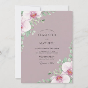 Invitation Mariage au Ranunculus Eucalyptus Mauve Poussiéreux