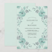 Invitation Mariage au Ranunculus Eucalyptus Menthe (Devant / Derrière)
