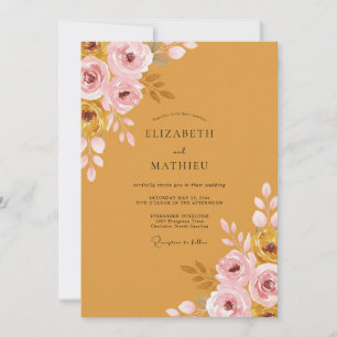 Invitation Mariage au Ranunculus Eucalyptus Ocre