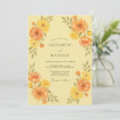 Invitation Mariage au Ranunculus Eucalyptus Orange Doré (Debout devant)