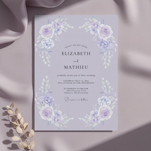 Invitation Mariage au Ranunculus Eucalyptus Pervenche