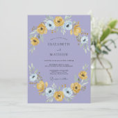 Invitation Mariage au Ranunculus Eucalyptus Pervenche Doré (Debout devant)