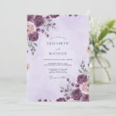 Invitation Mariage au Ranunculus Eucalyptus Prune Profond (Debout devant)