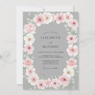 Invitation Mariage au Ranunculus Eucalyptus Rose Fardé Ardois