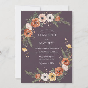 Invitation Mariage au Ranunculus Eucalyptus Rouille de Prunie