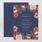 Invitation Mariage au Ranunculus Eucalyptus sur Ardoise Vinic (Devant / Derrière)