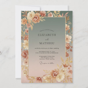 Invitation Mariage au Ranunculus Eucalyptus Terre Cuite Ardoi