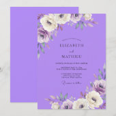 Invitation Mariage au Ranunculus Eucalyptus Violet (Devant / Derrière)