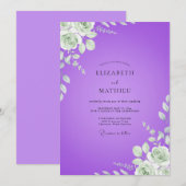 Invitation Mariage au Ranunculus Eucalyptus Violet (Devant / Derrière)