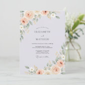Invitation Mariage au Ranunculus Eucalyptus Violet Clair (Debout devant)