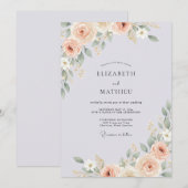 Invitation Mariage au Ranunculus Eucalyptus Violet Clair (Devant / Derrière)