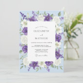 Invitation Mariage au Ranunculus Eucalyptus Violet Periwinkle (Debout devant)