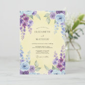 Invitation Mariage au Ranunculus Eucalyptus Violette Citron (Debout devant)