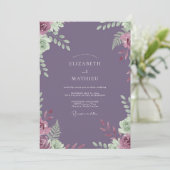 Invitation Mariage au Ranunculus Feuillu Améthyste (Debout devant)