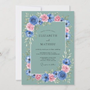 Invitation Mariage au Ranunculus Fleur d'Été Eucalyptus