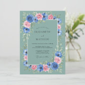 Invitation Mariage au Ranunculus Fleur d'Été Eucalyptus (Debout devant)
