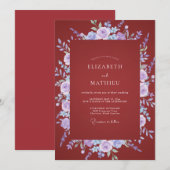 Invitation Mariage au Ranunculus Lavande et Eucalyptus bordea (Devant / Derrière)