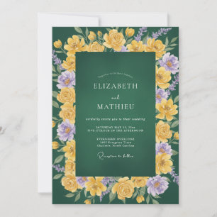Invitation Mariage au Ranunculus Lavande Moutarde et Eucalypt