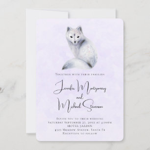 Invitation Mariage au renard nordique mignon avec motifs flor