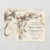 Invitation Mariage au Ruban de Magnolia (Devant / Derrière)