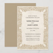 Invitation Mariage au Ruban Doré (Devant / Derrière)