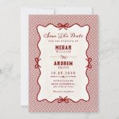 Invitation Mariage au ruban rouge (Devant)