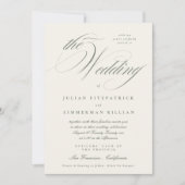 Invitation Mariage au Script Vert Pistache (Devant)
