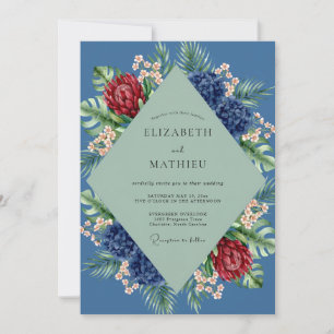 Invitation Mariage au Slate Tropical Protea Eucalyptus