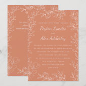 Invitation Mariage au style Boho Terracotta Blush (Devant / Derrière)