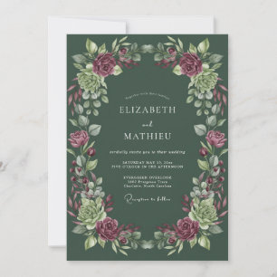 Invitation Mariage au Succulent de Prunier de Forêt Eucalyptu