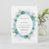 Invitation Mariage au succulent d'eucalyptus améthyste sarcel (Debout devant)