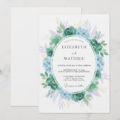 Invitation Mariage au succulent d'eucalyptus améthyste sarcel (Devant / Derrière)
