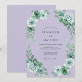 Invitation Mariage au Succulent Eucalyptus Lilas (Devant / Derrière)