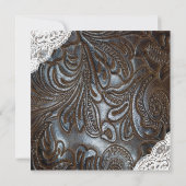 Invitation Mariage au tableau noir cuir et dentelle (Dos)