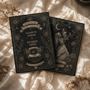 Invitation Mariage au Tarot gothique noir jusqu'à ce que la m