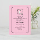 Invitation Mariage au tarot rose (Debout devant)
