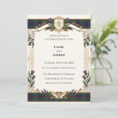 Invitation Mariage au Tartan Écossais (Debout devant)
