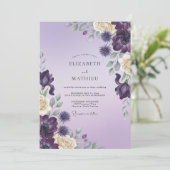 Invitation Mariage au thème Eucalyptus Chardon Deep Purple (Debout devant)