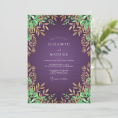 Invitation Mariage au thème Eucalyptus et feuillage de Prunie (Debout devant)